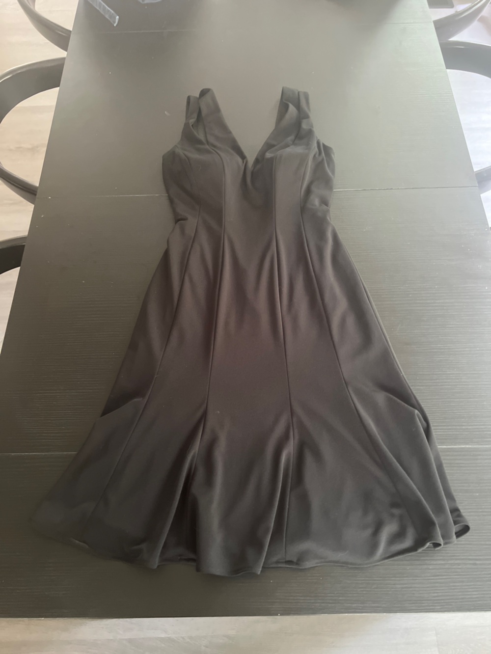 White House Black Market Black V-Neck Fit-and-Flare little black Dress